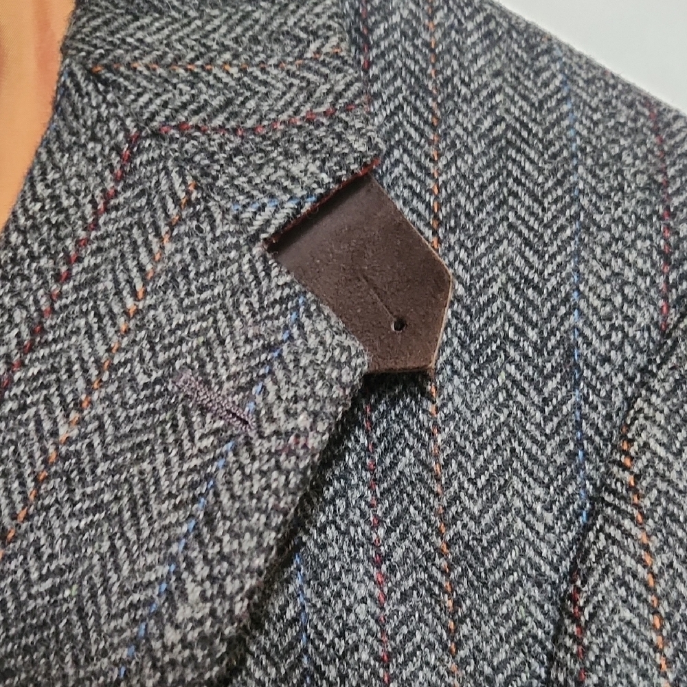 Classic Gray Blazer with Brown Elbow Patches